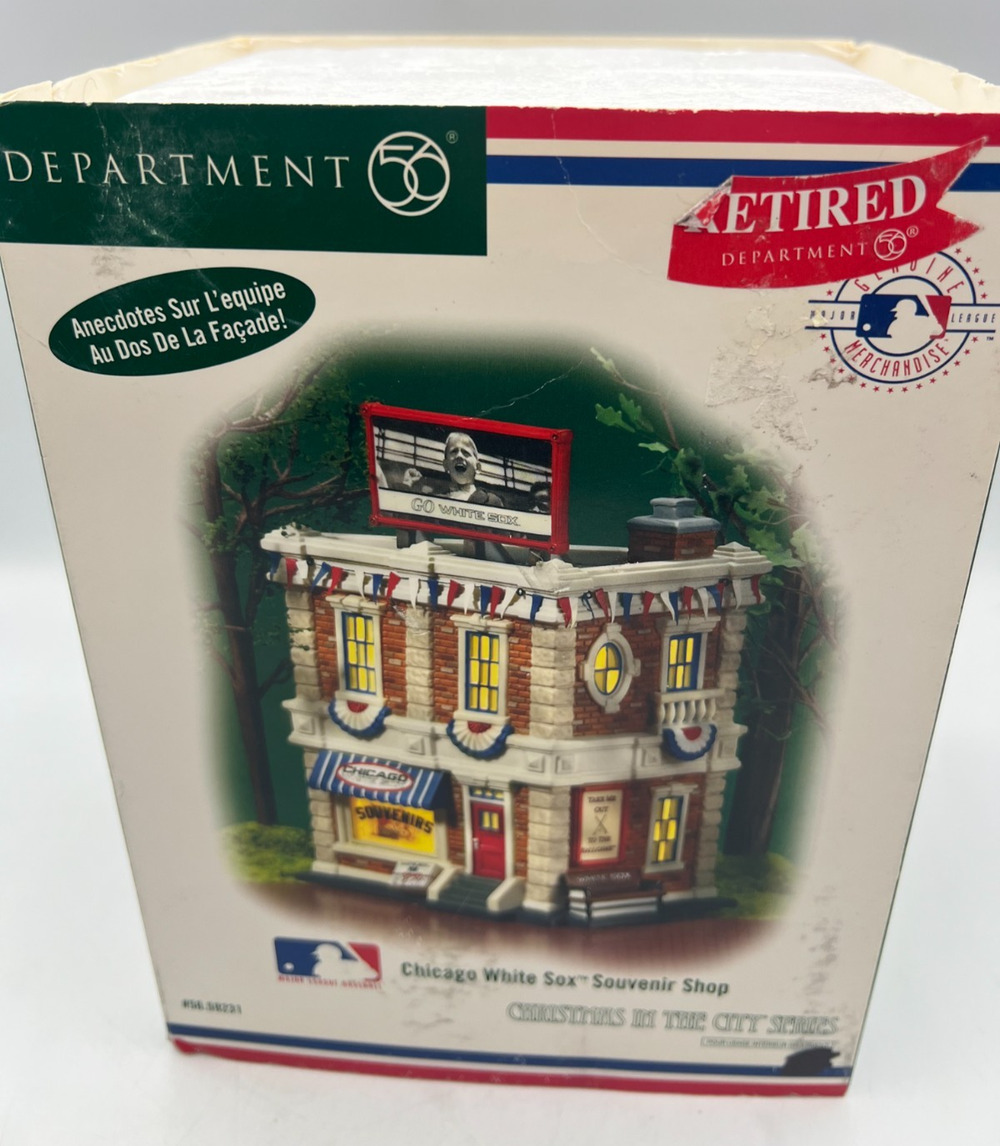 Department 56 Christmas in the City Chicago White Sox Shop#5659231 Retired AS IS